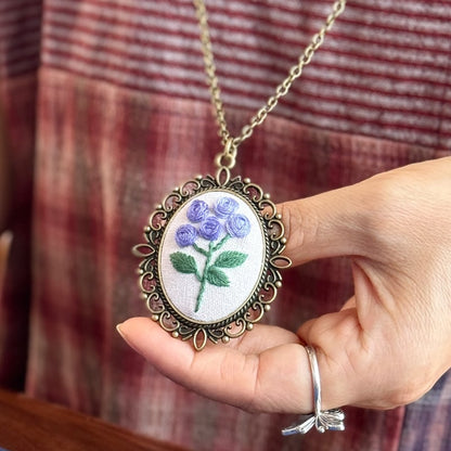 Flower Embroidered Sweater Pendant DIY Kit