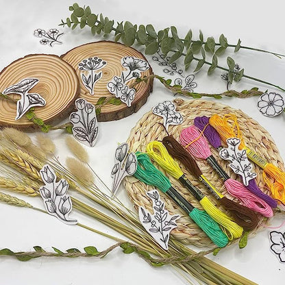 Water Soluble Flower Patterns for Embroidery (50 Pcs/Set)
