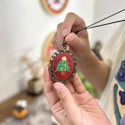 Flower Embroidered Sweater Pendant DIY Kit