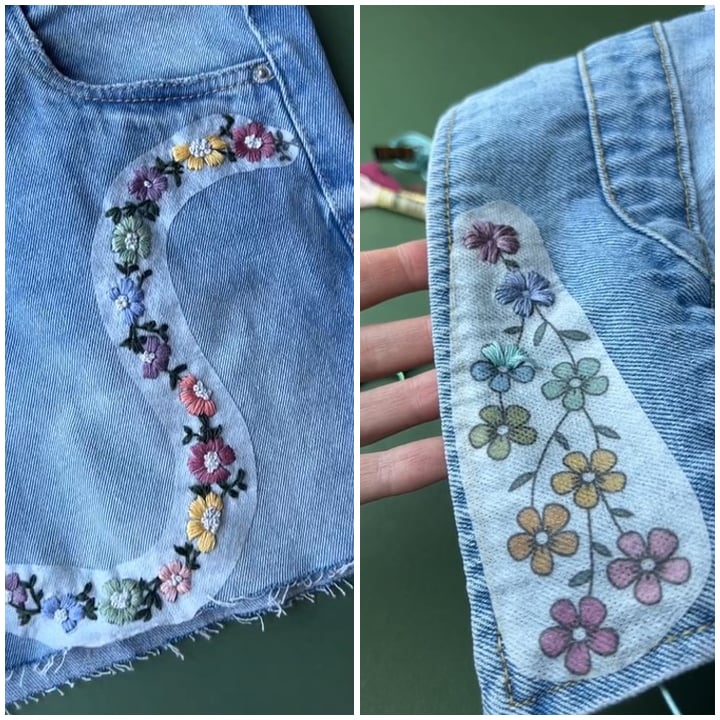 Water Soluble Flower Patterns for Embroidery (50 Pcs/Set)