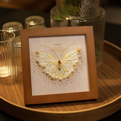 Butterfly Cross Stitch Decor DIY Embroidery Kit (Comes With Photo Frame)