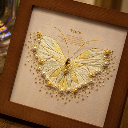 Butterfly Cross Stitch Decor DIY Embroidery Kit (Comes With Photo Frame)