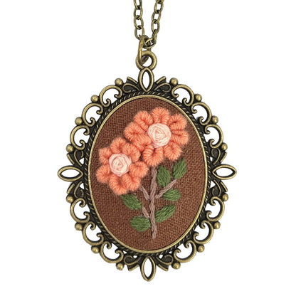 Flower Embroidered Sweater Pendant DIY Kit
