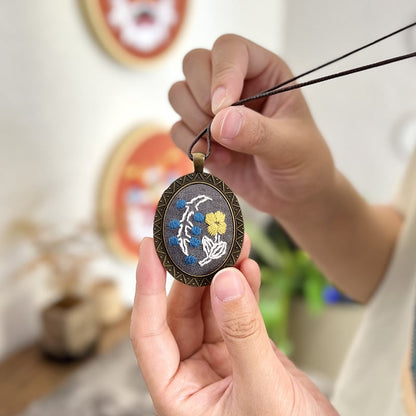 Flower Embroidered Sweater Pendant DIY Kit