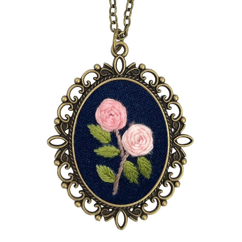 Flower Embroidered Sweater Pendant DIY Kit