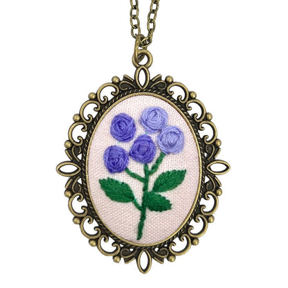 Flower Embroidered Sweater Pendant DIY Kit