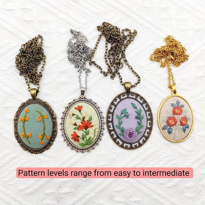 Flower Embroidered Sweater Pendant DIY Kit