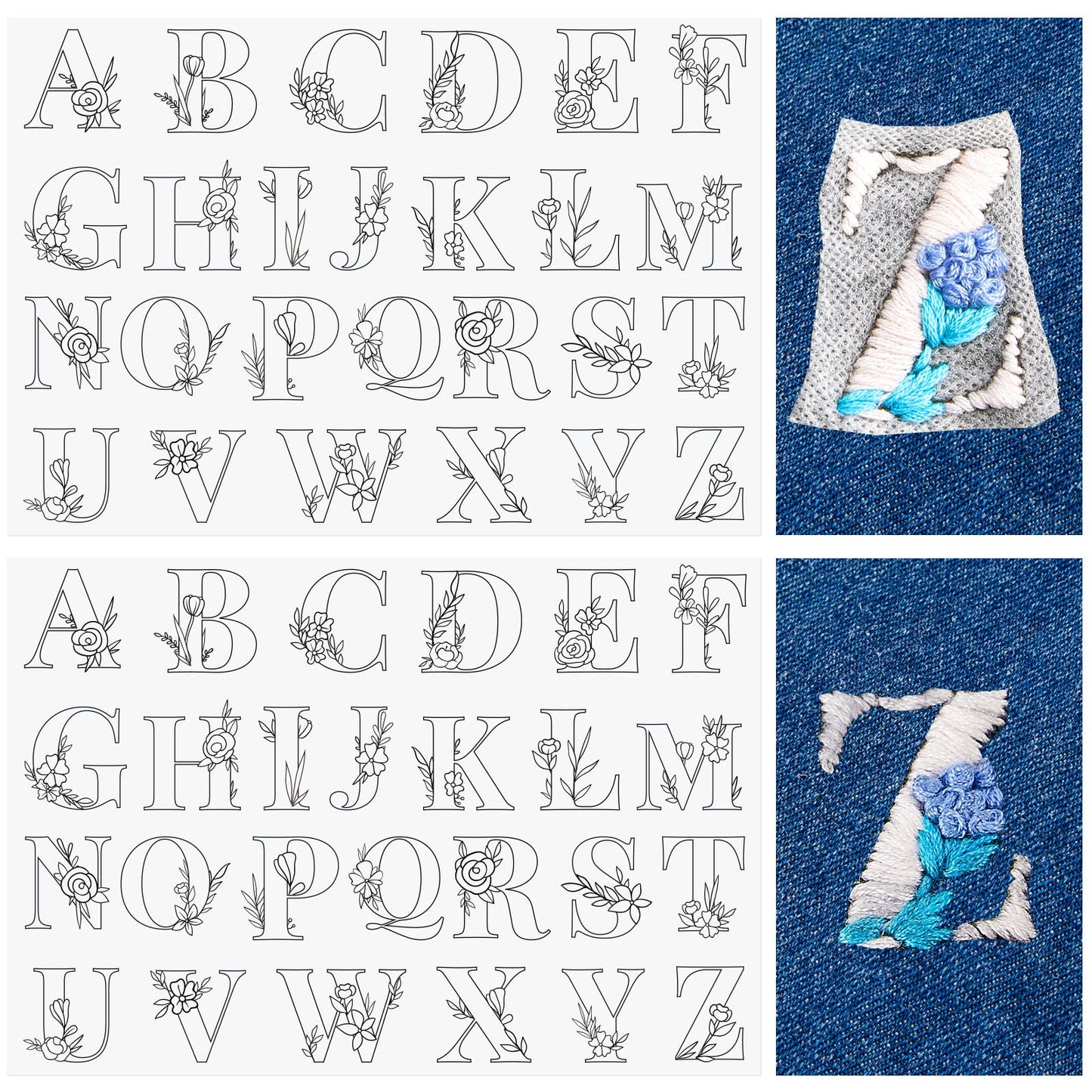 Water Soluble Flower Patterns for Embroidery (50 Pcs/Set)