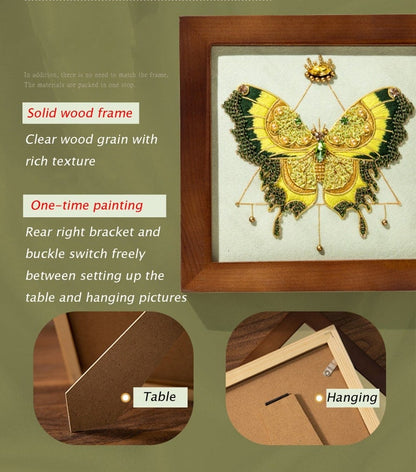 Butterfly Cross Stitch Decor DIY Embroidery Kit (Comes With Photo Frame)