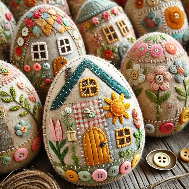 [Handmade] Patchwork Felt Egg House DIY Kit