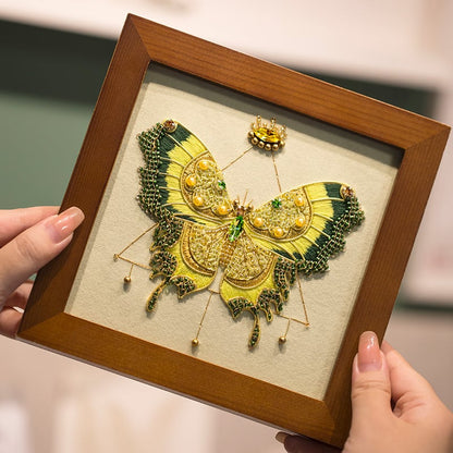 Butterfly Cross Stitch Decor DIY Embroidery Kit (Comes With Photo Frame)